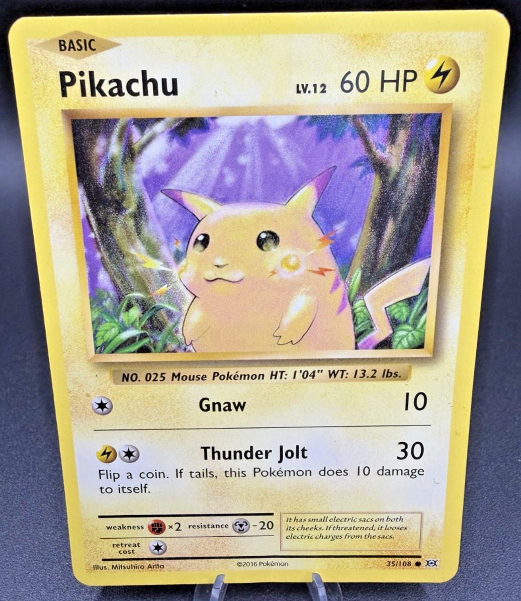 Pikachu 35/108 - Common Pokemon Card - Evolutions Set (2016) - NM