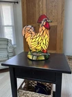 Vintage Tiffany Style Stained Glass Rooster  Table Lamp