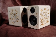 Handmade Engraved Speakers Kanto Yu2 Based Sun Moon Design