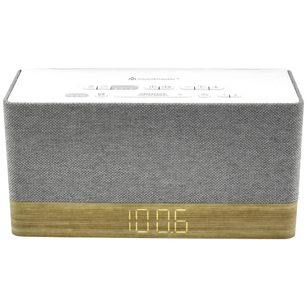 Radio-réveil FM soundmaster UR630WE gris compact avec fonction réveil et enceinte Bluetooth