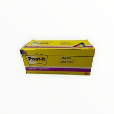 24 Pads Post-it Super Sticky Notes 3" x 3" Cabinet Pack 70 Sheets/Pad Assorted
