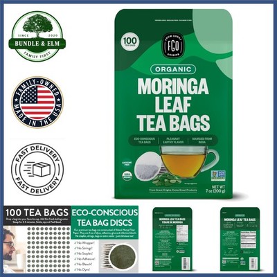 Organic Moringa Tea Bags, 100 Count for Immune Support and Detox Benefits