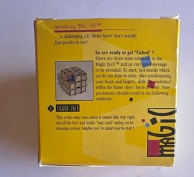 Magic Jack Brain Sports 3D Cube Puzzle Original Box Funtech Vintage Toy 1990