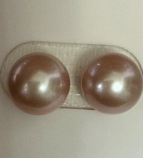 gorgeous pair of 10-11 mm south sea round Purple loose pearl half dril
