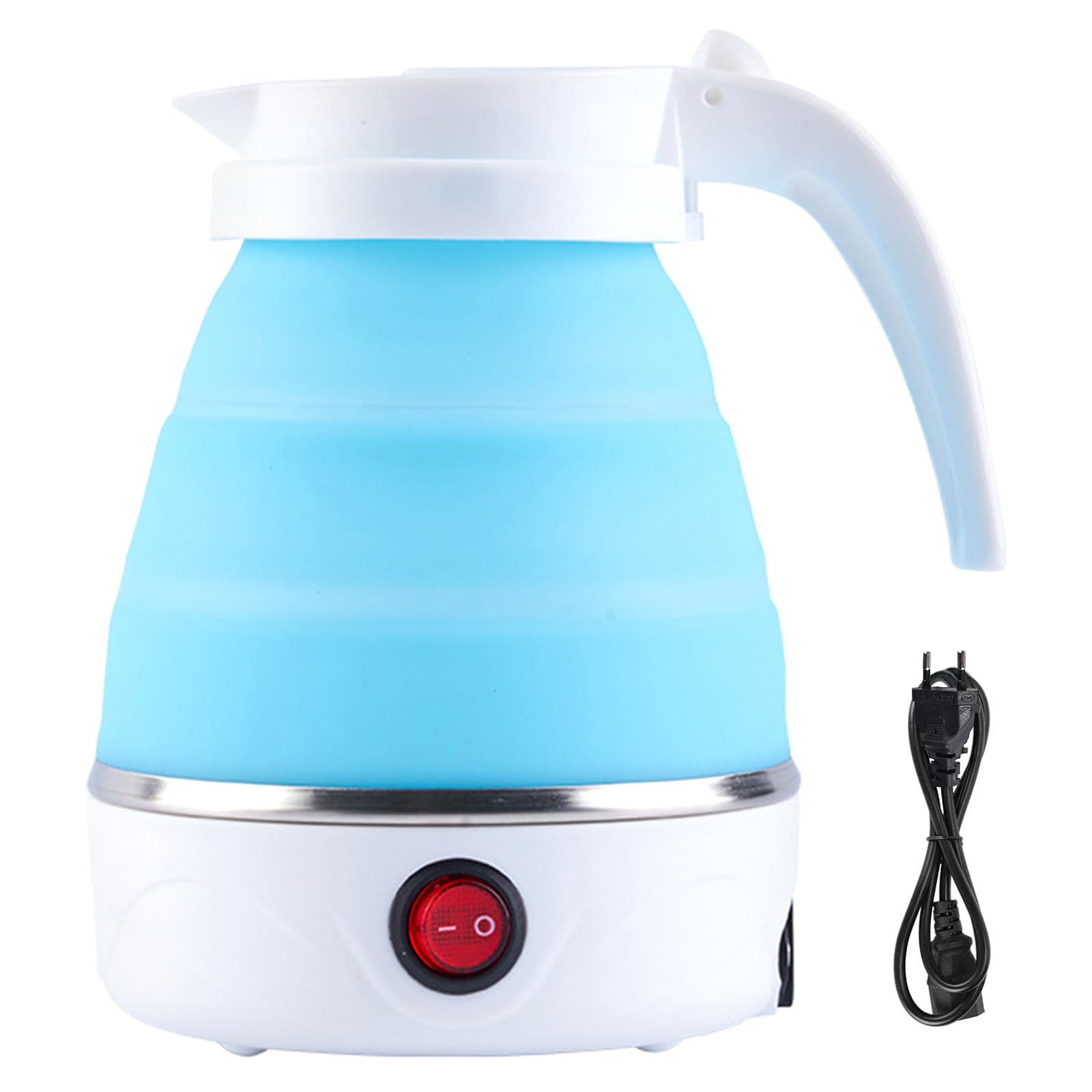 Bollitore elettrico pieghevole compatto da viaggio Senza BPA silicone 600ml 600W