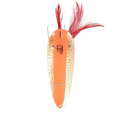 Dardevle Weedless Spoon Lure, Hammered Copper/Flo Orange, 3/4 oz.