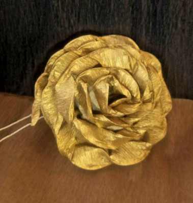 30 x große Krepprosen 10cm GOLD Hochzeit Jubiläum ELIT ETNO DEKORATION