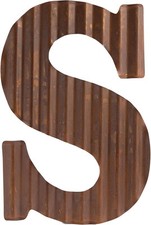 COLLECTIVE HOME - 12" Metal Letters for Wall Decor, Corrugated Rusty S