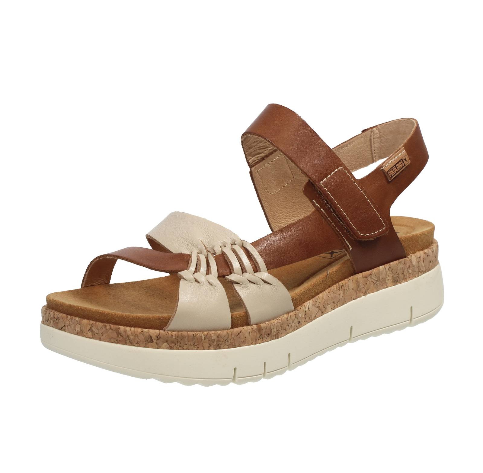 Pikolinos Palma - Leder Sandalen mit Keilabsatz beige - Gre 35 225 cm Schuhe 26390₽