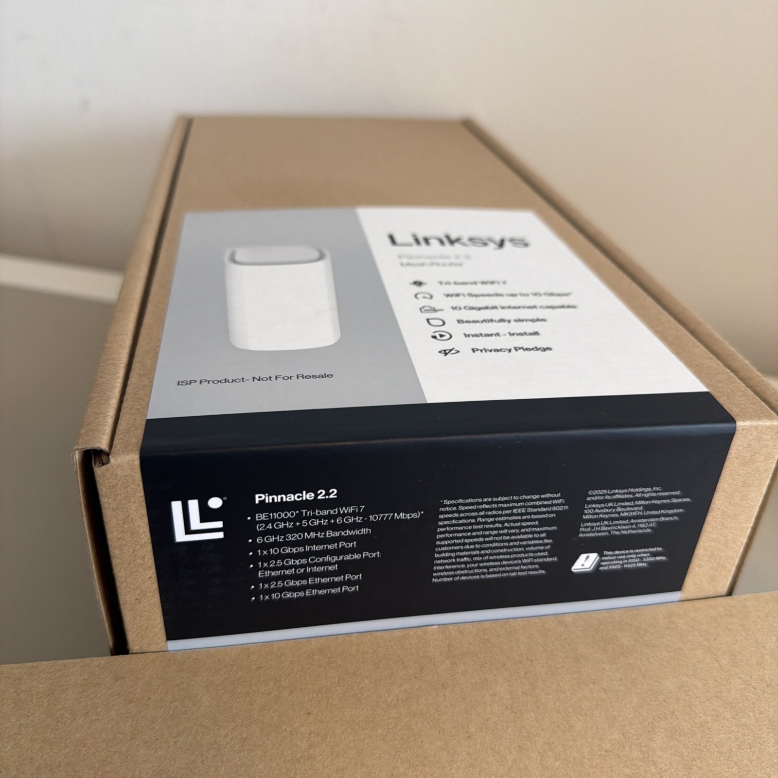Linksys SPNM62CF Pinnacle 2.2 Tri Band - BE11000 Wi‑Fi 7 Mesh Router ...