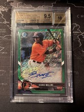2018 Bowman Chrome Auto Green Shimmer Refractors #CPACM Cedric Mullins BGS 9.5