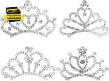 Tiaras Crown with Hair Comb Mini Tiara Bulk Crown Princess Crystal Shiny Tiaras