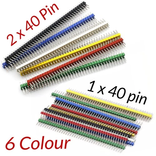 1 x 40pin Stiftleiste Buchsenleiste 2,54mm 2 x 40 Pin Steckerleiste 6 Farbe