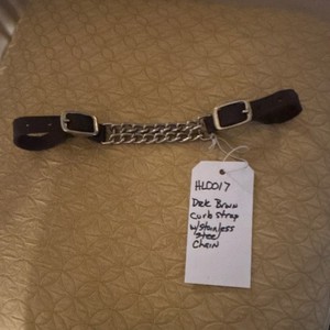 Dark Brown Double Chain Curb Strap Stainless Steel Chain