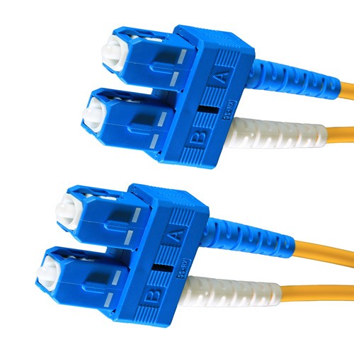 Cablenet 0.5m OS2 9/125 SC UPC - SC UPC Duplex Yellow LSOH Fibre Patch Lead