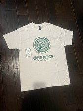 One Piece Card Game T-Shirt - White & Green - Don!! Card Back - Anime - Large