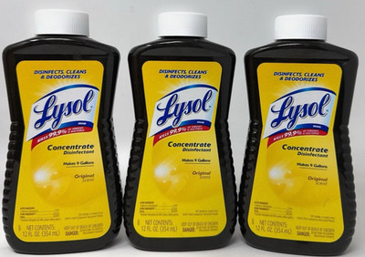 THREE (3) Pack Lysol Concentrate Disinfectant Concentrate Original Scent 12 oz