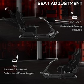 Supllueer Racing Simulation Cockpit With Seat Adjustable Fit Logitech G920 G923