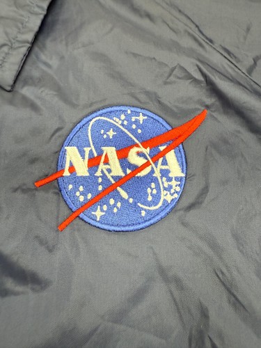 VTG NASA Jacket Mens Large Augusta Sportswear Windbreaker Embroidered Drawstring - Picture 3 of 16