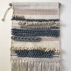 Anthropologie Macrame Weaved Wall Hanging Rug Boho Tapestry Art Decor Blue Wool — photo 2