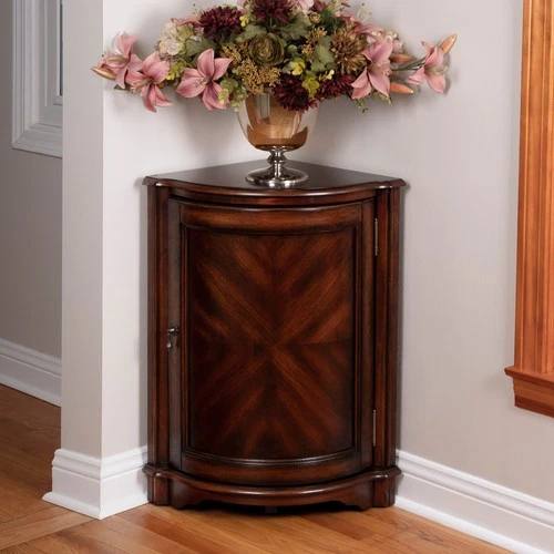 Elegant Cherry Veneer Corner Cabinet by Butler - Picture 5 of 7