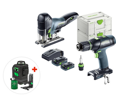 Festool Montageset T18+3 PSC 420 EB + gratis Kreuzlinienlaser grün
