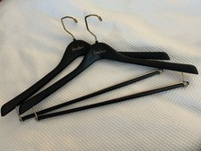 Vintage Used Neiman Marcus Suit Coat Hanger Black Wood Lot Of 2 Nice Original