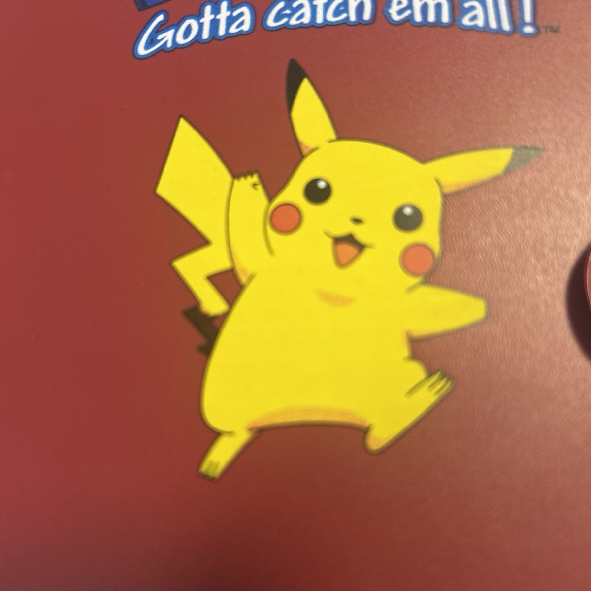 Vintage 1999 Authentic Red Pikachu Pokemon 4-Pocket Card Binder