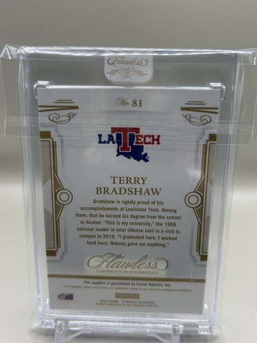 Flawless Collegiate Terry Bradshaw 2022 19/20 Sapphire - Imagen 2 de 2