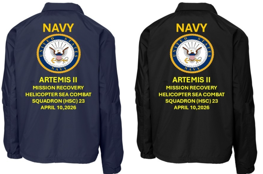 NAVY*ARTEMIS II*USS JOHN P.MURTHA LPD-26*COACHES JACKET. NAVY