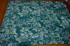 VTG LAURA ASHLEY BRAMBLE BERRY PILLOW SHAMS 2 STANDARD 31X24" GREEN BLUE BERRIES