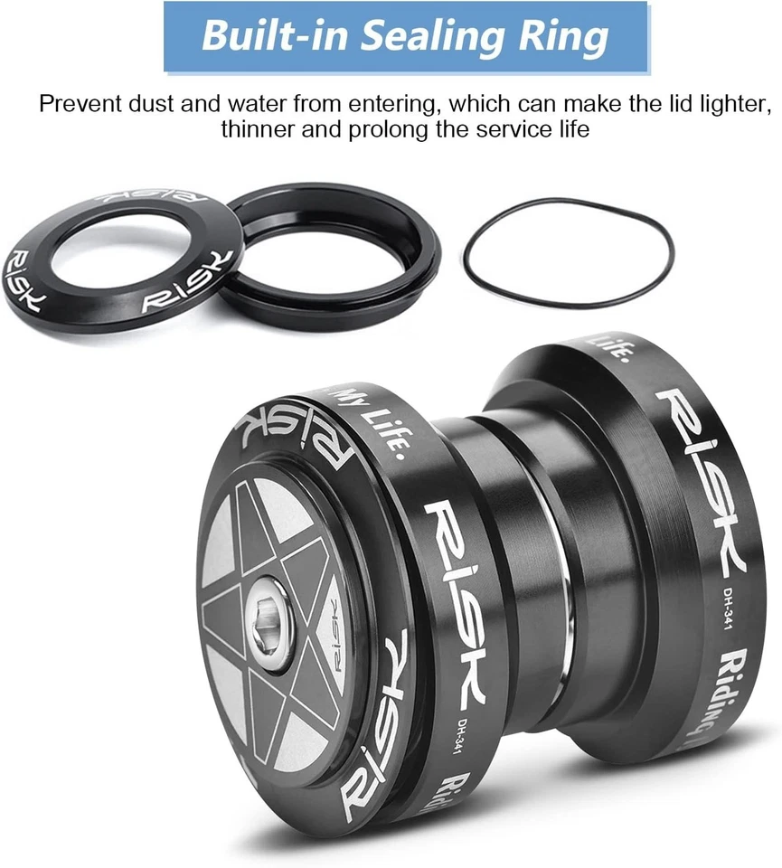 34mm Aluminum Alloy Bike Headset Frame 28.6mm Straight Steerer Fork Risk - Image 4 of 4