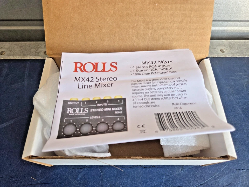 Rolls MX42 Stereo Mini Mixer - 4 RCA Inputs, 1 RCA Output - Image 3 of 3