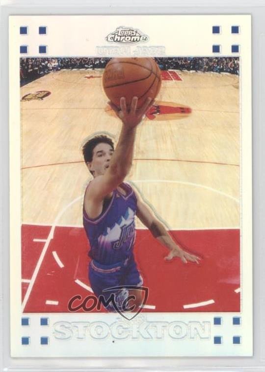 2007-08 Topps Chrome Refractor /999 John Stockton #98 HOF 5b9