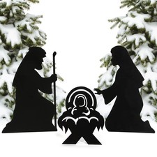 17" - 25 1/2" Silhouette Nativity Outdoor Yard Sign Set - 3 Pc.