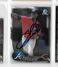 2016 Bowman Chrome Draft TOUKI TOUSSAINT RC AUTO Signed IP COA Braves