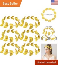 Elegant Gold Leaf Crown Headpiece 3 Pack for Costumes Special Occasions