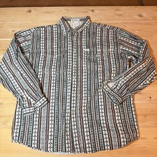 Vintage Guess Georges Marciano Mens Large Southwestern Aztec Stripe Shirt USA