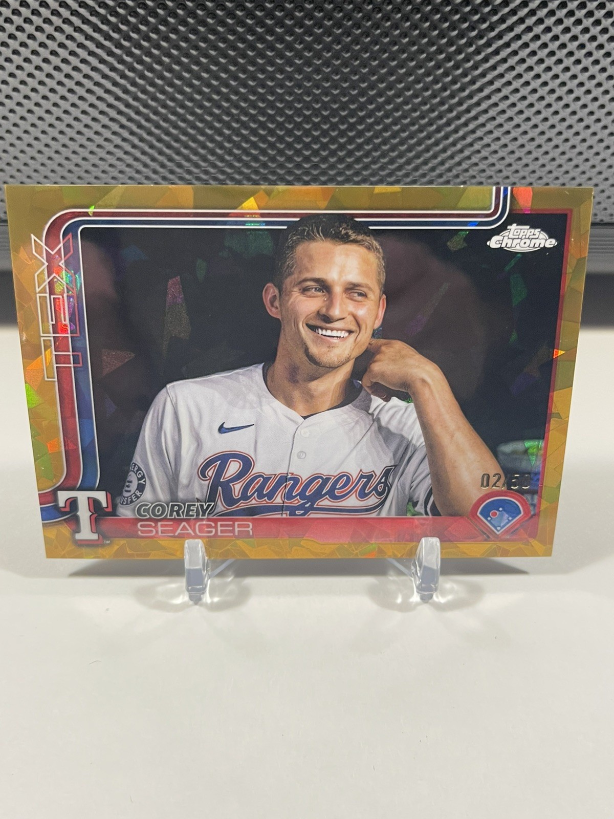 2025 Topps Chrome Sapphire Corey Seager Gold Refractor Image Variation 2/50