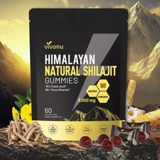 VivoNu Himalayan Shilajit Gummies 3000mg, Ashwagandha, Fulvic Acid, 60 Count