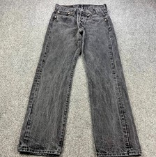 Levis 501 Jeans Mens 30x32 Charcoal Black Button Fly Straight Leg