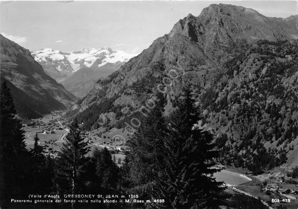 Cartolina - Gressoney S. Jean - Panorama - Monte Rosa - 1968