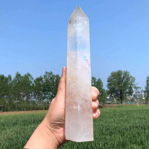 2,86 Pfund natürlicher klarer Quarz Obelisk Quarz Kristallstab Spitze Reiki Dekor Geschenk - Bild 8 von 12