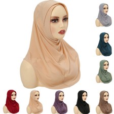Muslim Women Prayer Hijab Scarf One Piece Amira Wrap Headscarf Shawl Arab Cover