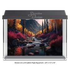 Forest Autumn Landscape Polyester Fish Tank Glass Backdrop Aquarium Background