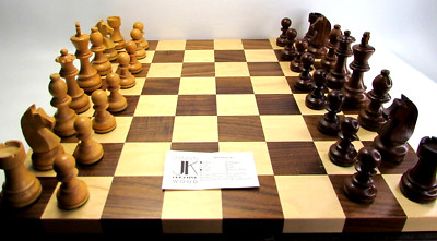 Artisan Maple & Walnut Handcrafted Chess Set Weighted Pieces JK Creative Wood