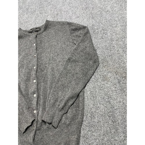 Bloomingdale's Women's Grey Crew Neck Button Down Cashmere Cardigan Size S - Picture 5 of 15