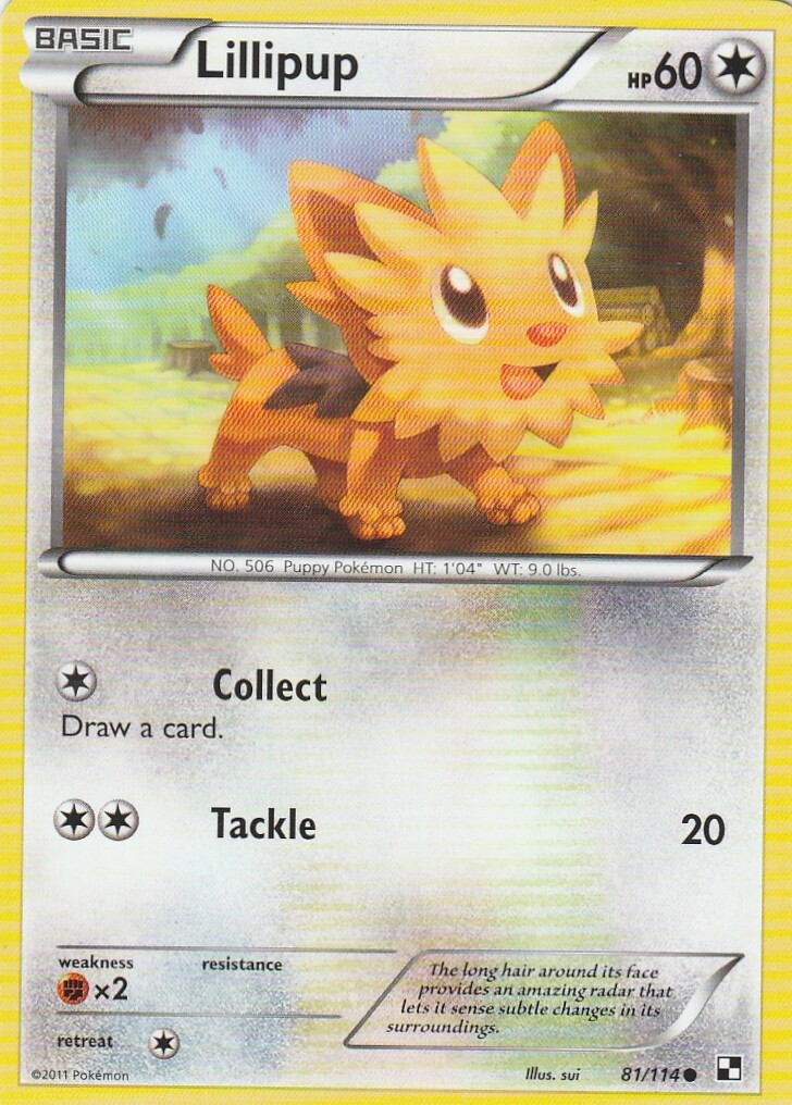 Lillipup 81/114 Pokemon Black and White Base | eBay