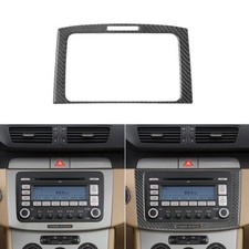 Cubierta de embellecedor del panel del controlador de radio interior de fibra de carbono para VW Passat 2006-2011
