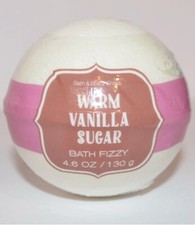 1 NEW BATH BODY WORKS WARM VANILLA SUGAR BATH FIZZY BOMB BALL 4.6 OZ FIZZ HTF